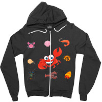 Crustaceancore Funny Zipper Hoodie | Artistshot