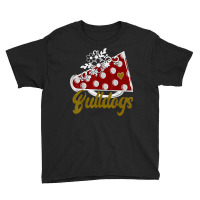 Cheer Bulldog Shirt, Maroon Megaphone Heart Flower Accent T Shirt Youth Tee | Artistshot