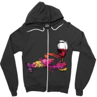 Crustaceancore Lobster With Wine Glass Zipper Hoodie | Artistshot