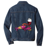 Crustaceancore Lobster With Wine Glass Men Denim Jacket | Artistshot