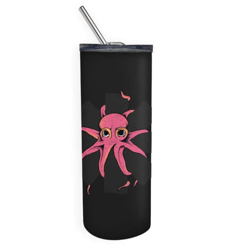 Red Octopus Vintage Skinny Tumbler | Artistshot