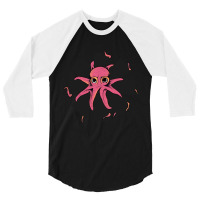 Red Octopus Vintage 3/4 Sleeve Shirt | Artistshot