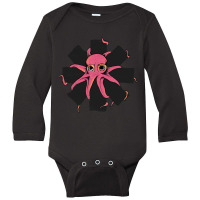 Red Octopus Vintage Long Sleeve Baby Bodysuit | Artistshot