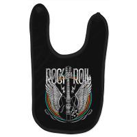 Distressed Vintage Retro 80s Rock & Roll Music Guitar Wings Baby Bibs | Artistshot