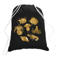 Golden Crustaceancore Drawstring Bags | Artistshot