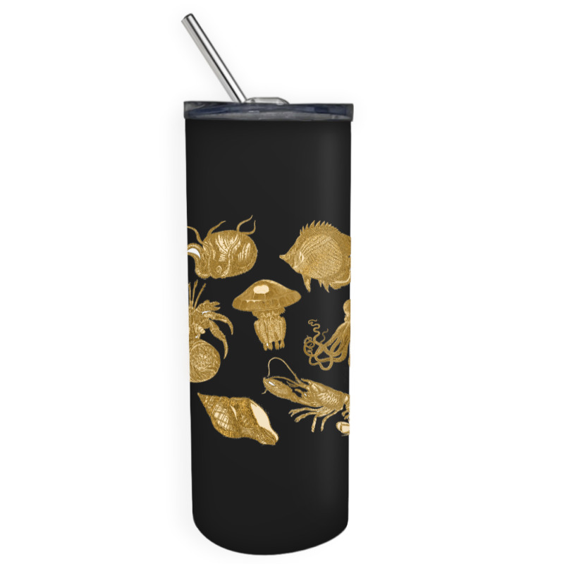 Golden Crustaceancore Skinny Tumbler | Artistshot