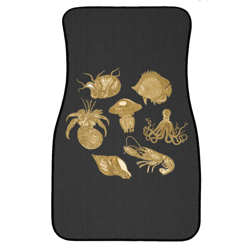 Golden Crustaceancore Front Car Mat | Artistshot