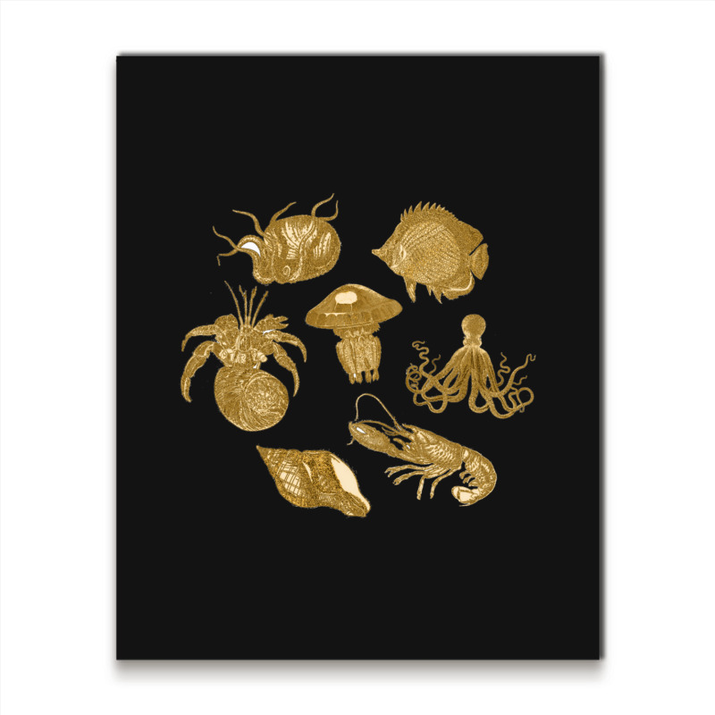 Golden Crustaceancore Metal Print Vertical | Artistshot