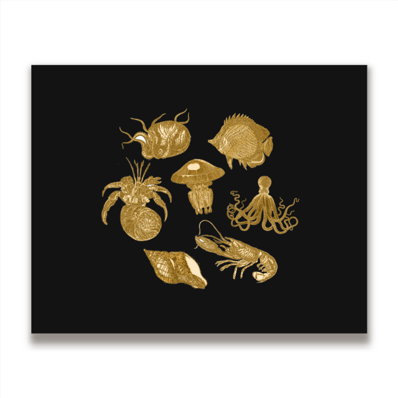 Golden Crustaceancore Metal Print Horizontal | Artistshot