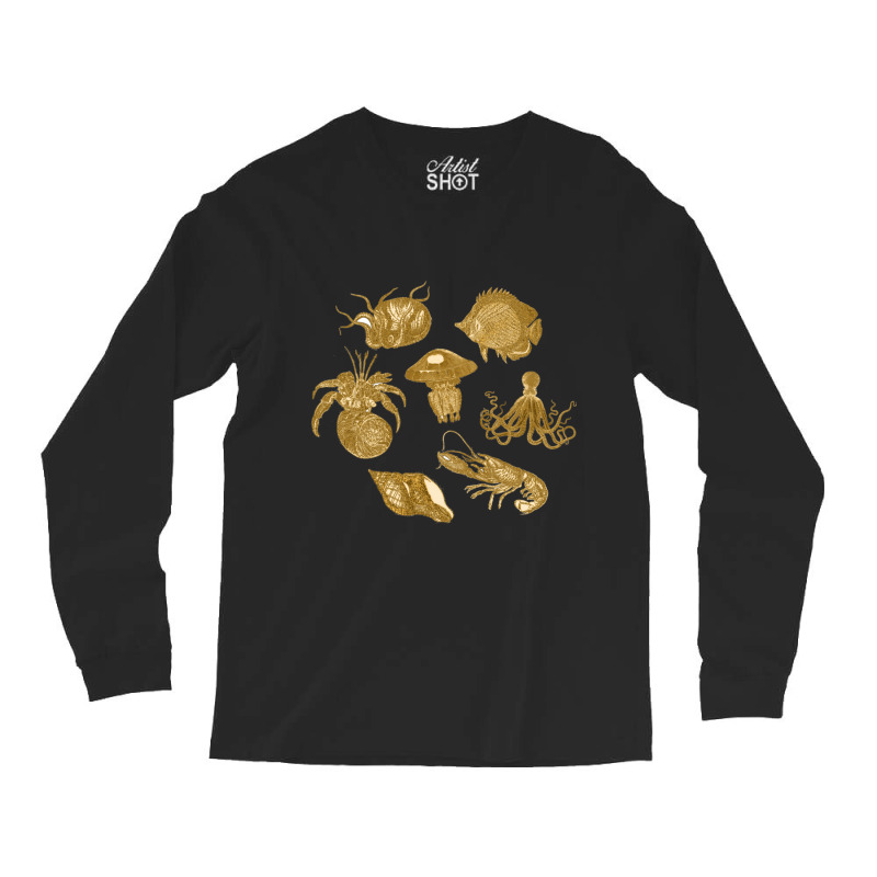 Golden Crustaceancore Long Sleeve Shirts | Artistshot