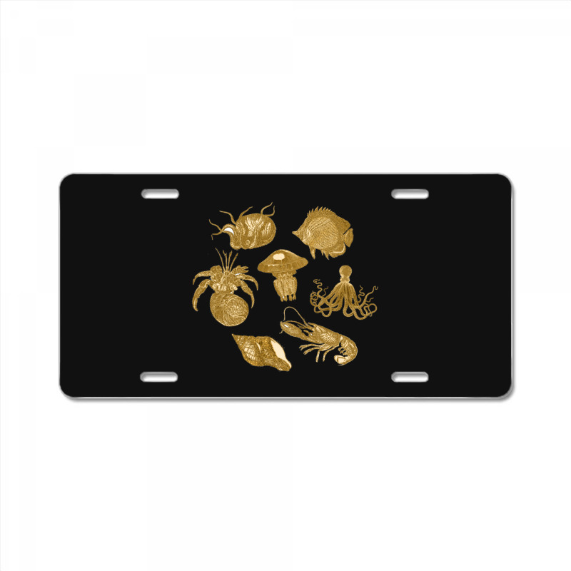 Golden Crustaceancore License Plate | Artistshot