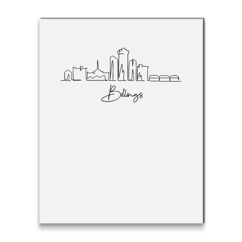 City Skyline Travel Souvenir Tourist Billings Montana T Shirt Metal Print Vertical | Artistshot