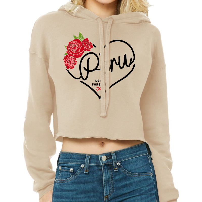 Peru Love Forever Cropped Hoodie by honeysuckle | Artistshot