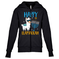 Happy Hanukkah Jewish Christmas Jewish Hanukkah Llamakkah Youth Zipper Hoodie | Artistshot