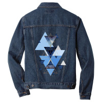 Geometric Triangle Compilation In Blue Men Denim Jacket | Artistshot