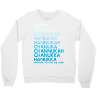 Happy Hanukkah Jewish Holiday Chanukah Menorah Dreidel Crewneck Sweatshirt | Artistshot