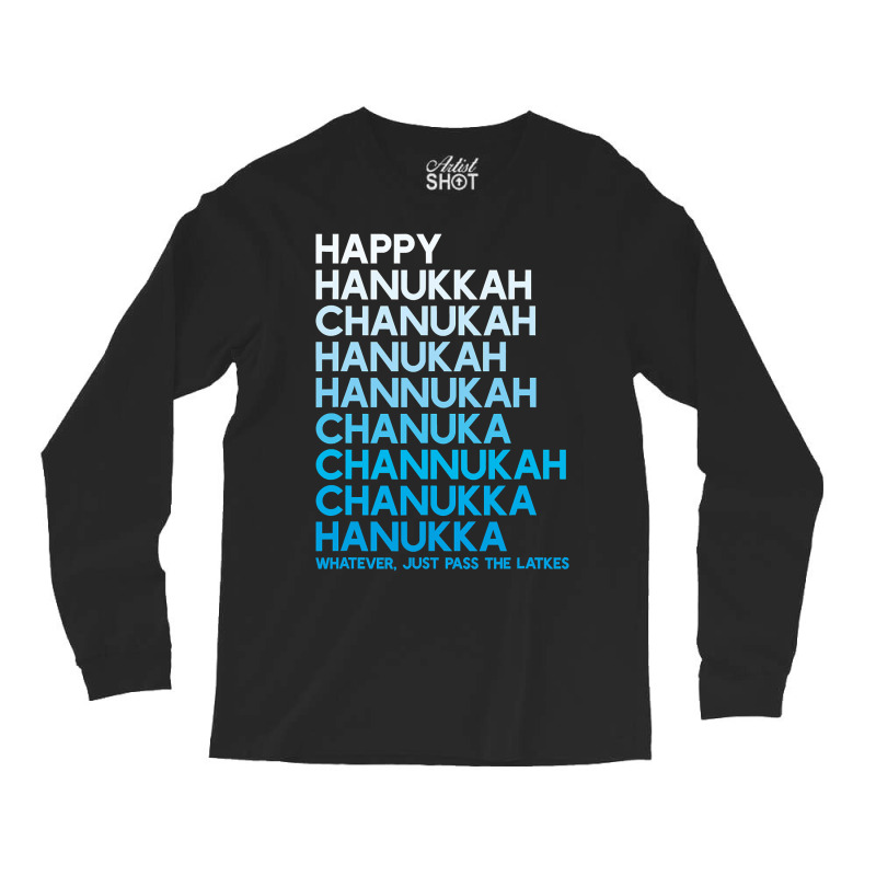 Happy Hanukkah Jewish Holiday Chanukah Menorah Dreidel Long Sleeve Shirts | Artistshot