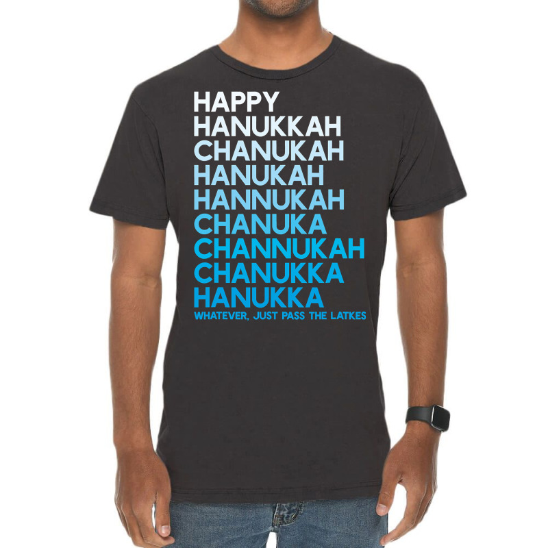 Happy Hanukkah Jewish Holiday Chanukah Menorah Dreidel Vintage T-shirt | Artistshot