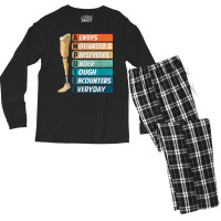 Always Motivated & Perseveres Under Tough   Leg Prosthetic Men's Long Sleeve Pajama Set | Artistshot