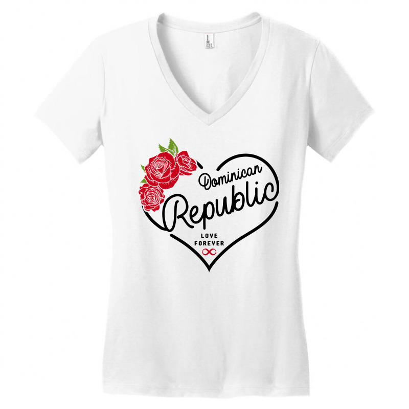 Dominican Republic Love Forever Women's V-Neck T-Shirt by honeysuckle | Artistshot