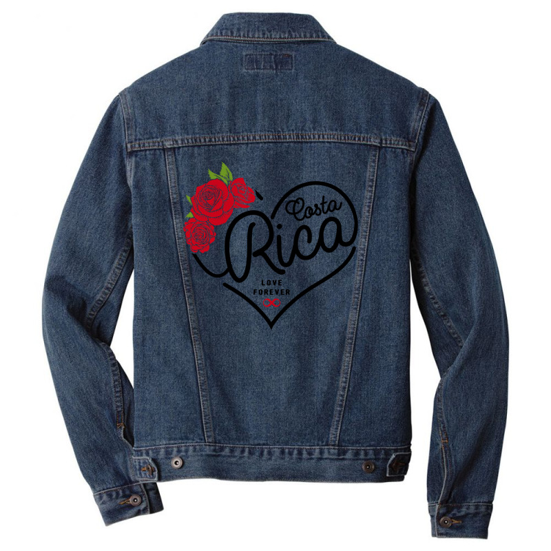 Costa Rica Love Forever Men Denim Jacket by honeysuckle | Artistshot