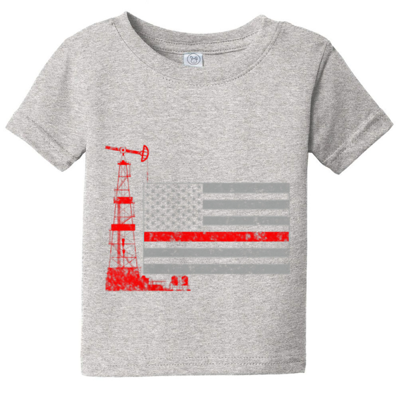 Oil Drilling Rig Flag American Gift For Oilfield Workers Baby Tee | Artistshot