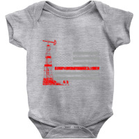 Oil Drilling Rig Flag American Gift For Oilfield Workers Baby Bodysuit | Artistshot