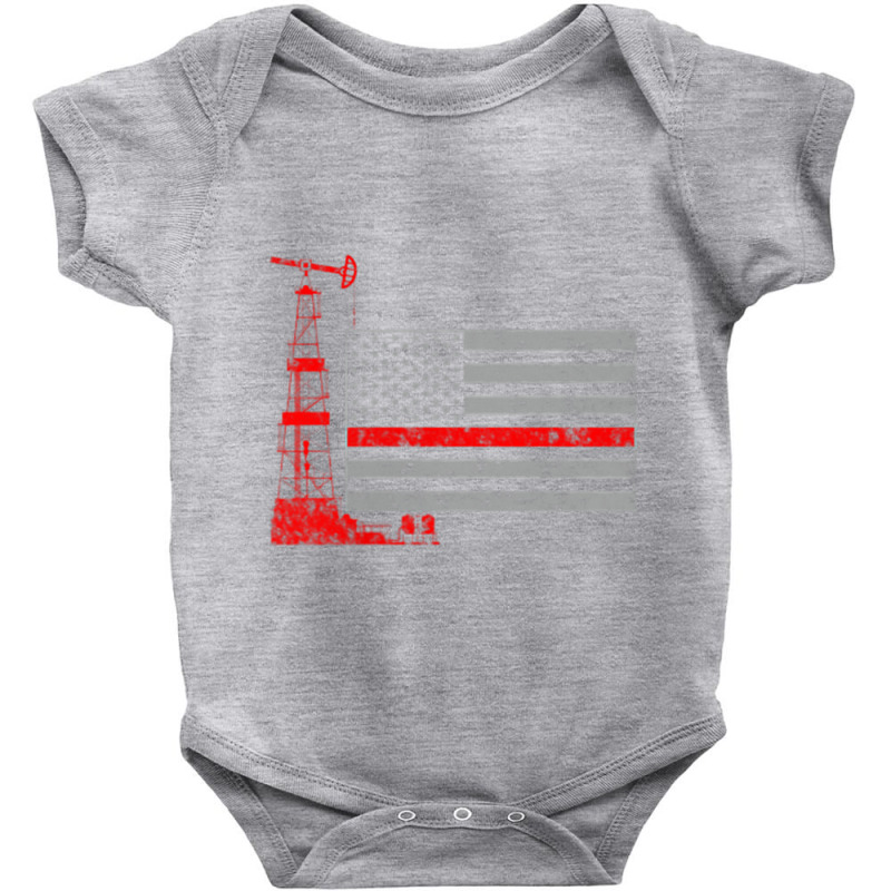 Oil Drilling Rig Flag American Gift For Oilfield Workers Baby Bodysuit | Artistshot