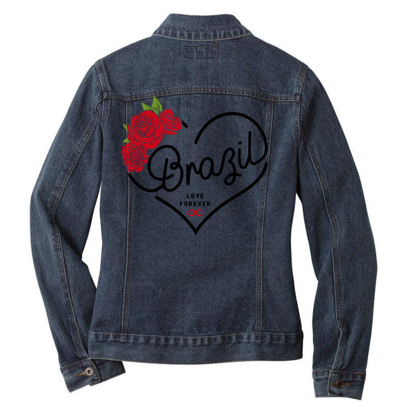 Brazil Love Forever Ladies Denim Jacket by honeysuckle | Artistshot