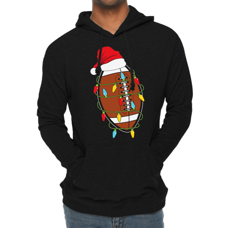 Football Christmas American Football With Hat Funny Xmas 135 Lightweight Hoodie by coolquirrell | Artistshot