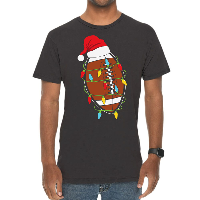 Football Christmas American Football With Hat Funny Xmas 135 Vintage T-Shirt by coolquirrell | Artistshot