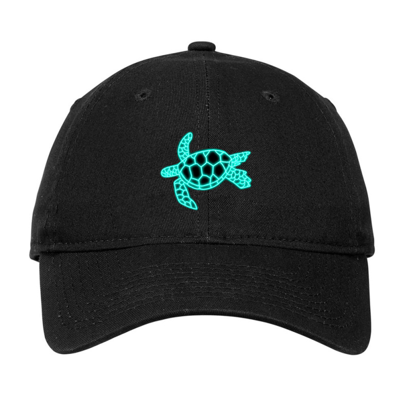 Neon Sea Turtle Adjustable Cap | Artistshot