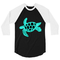 Neon Sea Turtle 3/4 Sleeve Shirt | Artistshot