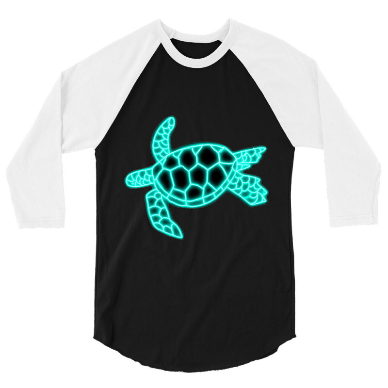 Neon Sea Turtle 3/4 Sleeve Shirt | Artistshot