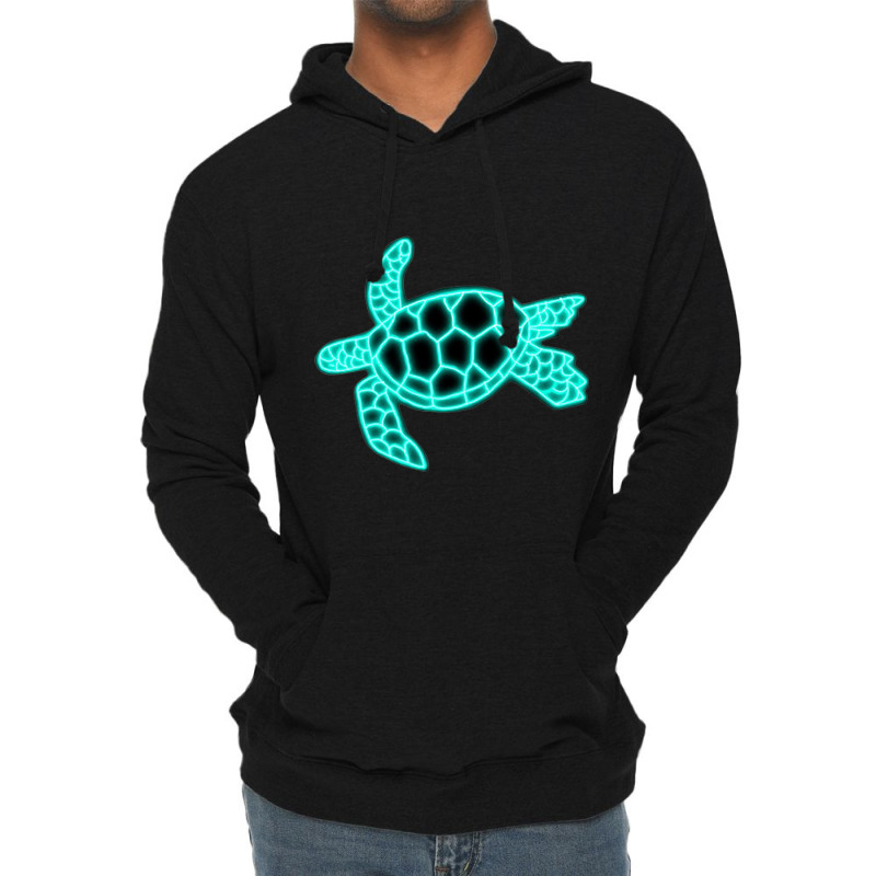 Neon Sea Turtle Lightweight Hoodie | Artistshot