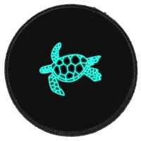 Neon Sea Turtle Round Patch | Artistshot