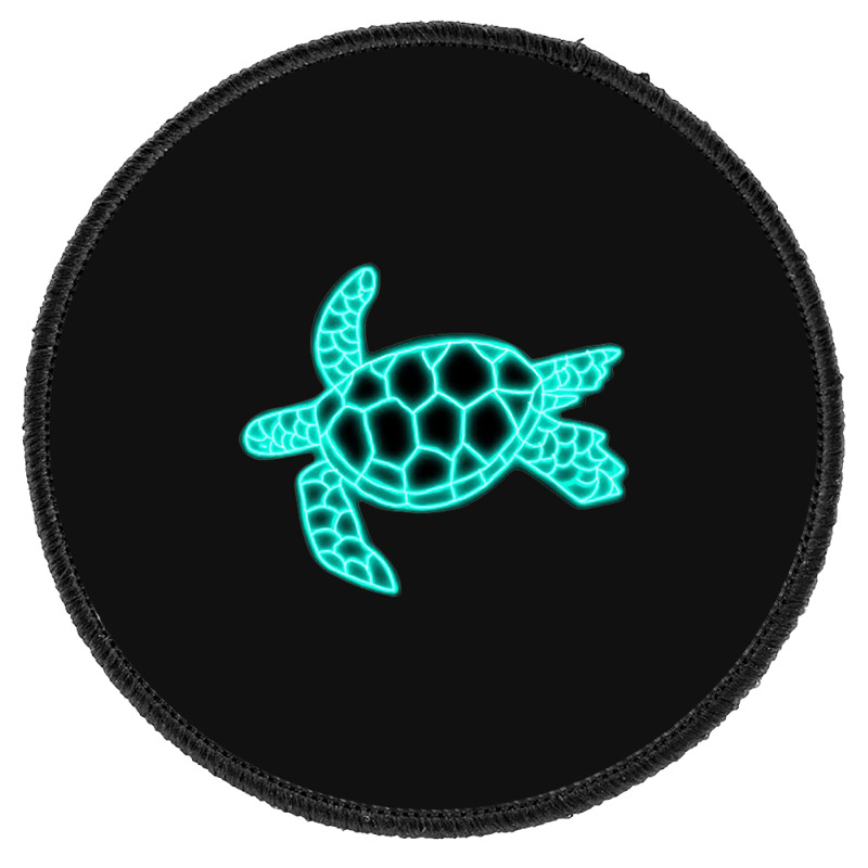 Neon Sea Turtle Round Patch | Artistshot