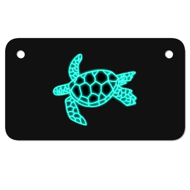 Neon Sea Turtle Motorcycle License Plate | Artistshot