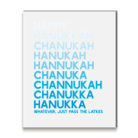 Happy Hanukkah Jewish Holiday Chanukah Menorah Dreidel Metal Print Vertical | Artistshot