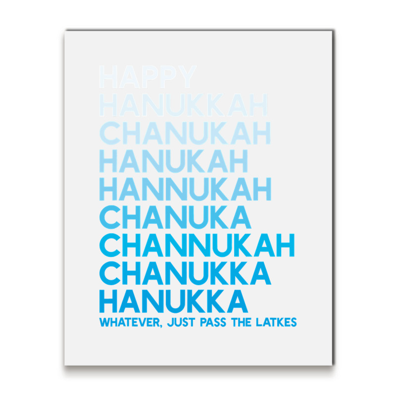 Happy Hanukkah Jewish Holiday Chanukah Menorah Dreidel Metal Print Vertical | Artistshot