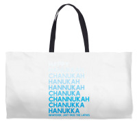 Happy Hanukkah Jewish Holiday Chanukah Menorah Dreidel Weekender Totes | Artistshot