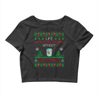 Gin And Tonic Drinker Gift Gin And Tonic Ugly Xmas T Shirt Crop Top | Artistshot