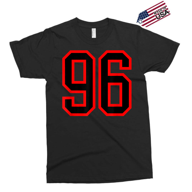 Jersey Number #96 Red Black Sports Birthday Lucky Number 96 Exclusive T-shirt by Queens | Artistshot