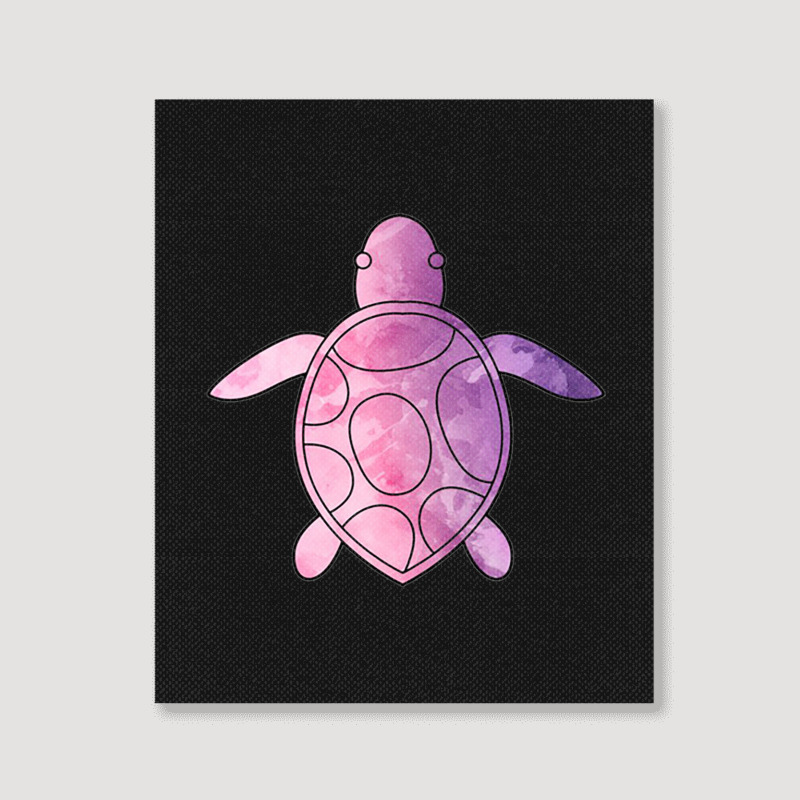 Sea Turtle Purple Watercolor Portrait Canvas Print | Artistshot