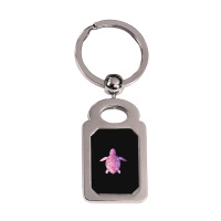 Sea Turtle Purple Watercolor Silver Rectangle Keychain | Artistshot