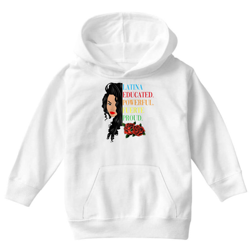 Latina Educated Powerful Proud Latinas Raglan Baseball Tee Youth Hoodie by cm-arts | Artistshot