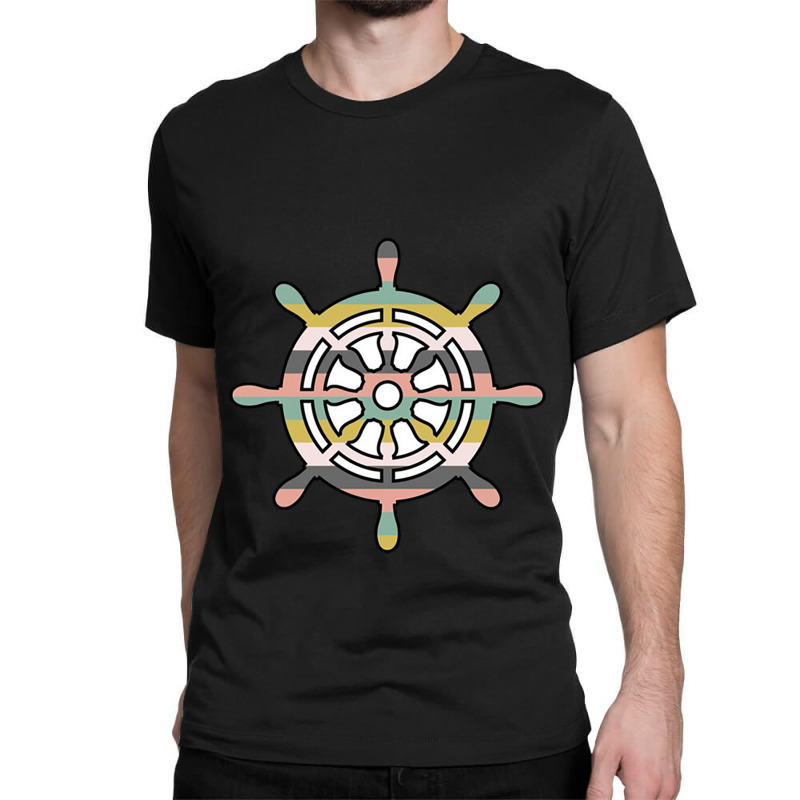 Ship Wheel Green Striped Classic T-shirt | Artistshot