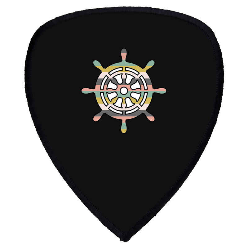 Ship Wheel Green Striped Shield S Patch | Artistshot