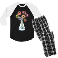 Erlenmeyer Bouquet Men's 3/4 Sleeve Pajama Set | Artistshot