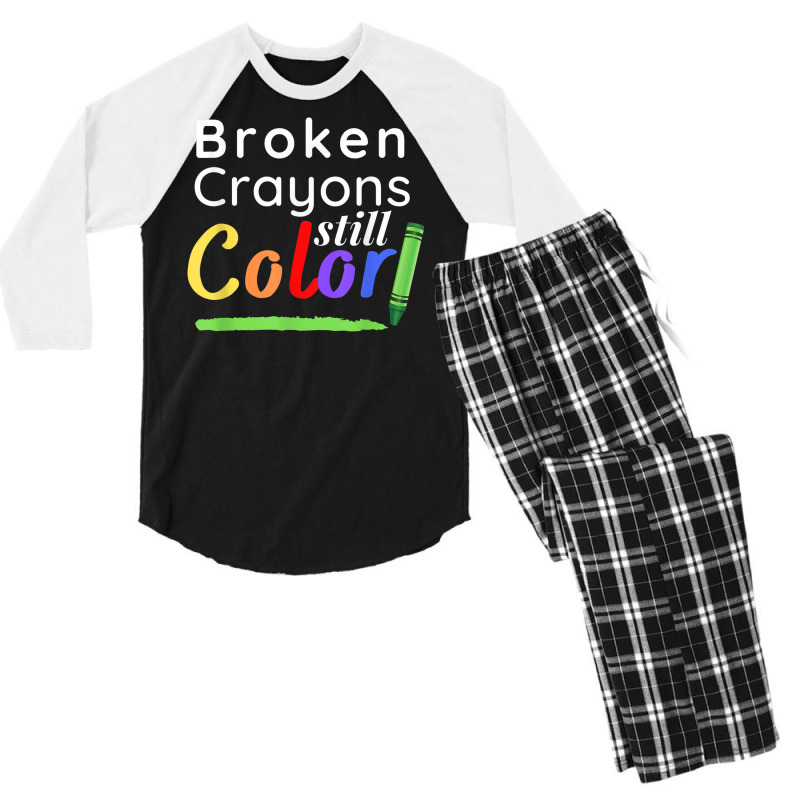 Broken Crayons Still Color Men's 3/4 Sleeve Pajama Set | Artistshot